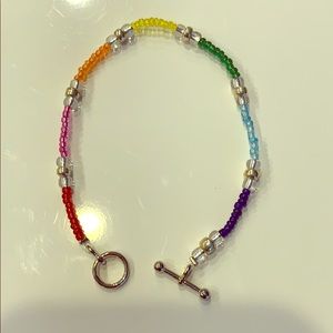 Rainbow and silver bracelet